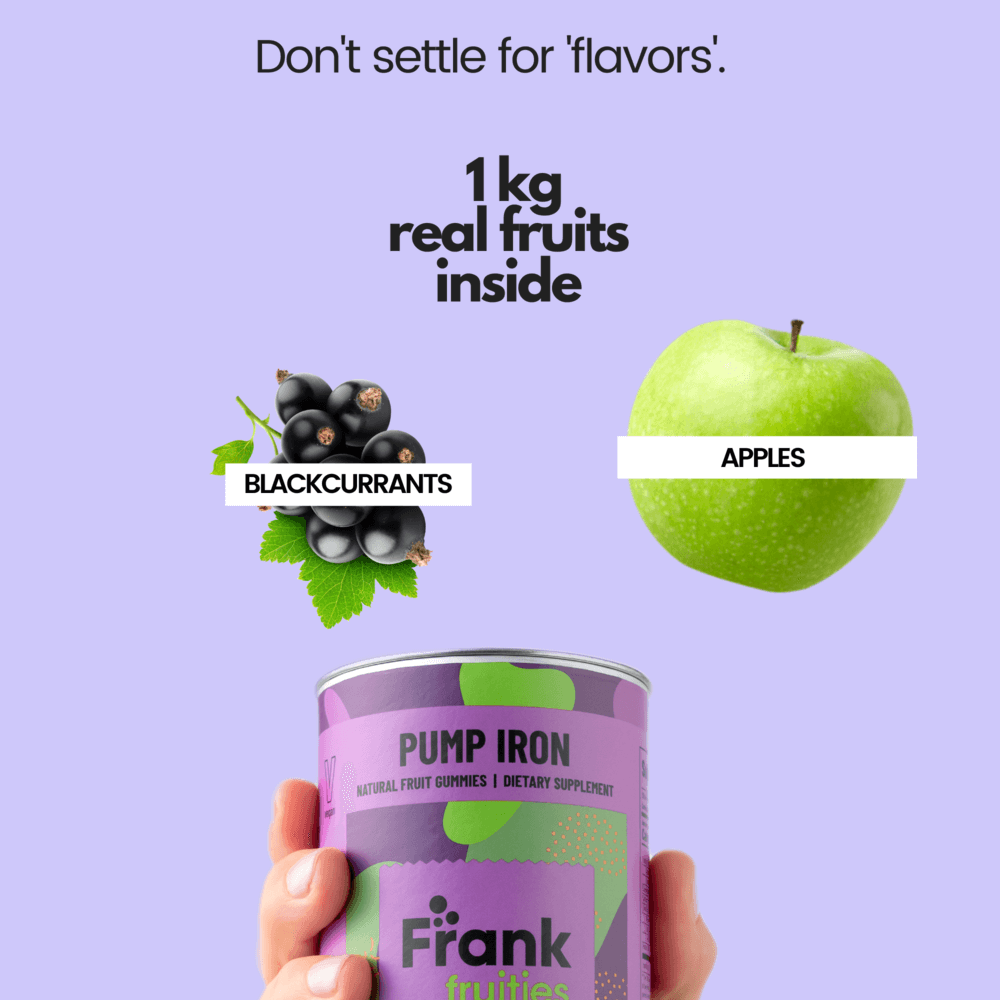 Frank fruities | vaisių guminukai su geležimi | maisto papildas | Vitagama.lt
