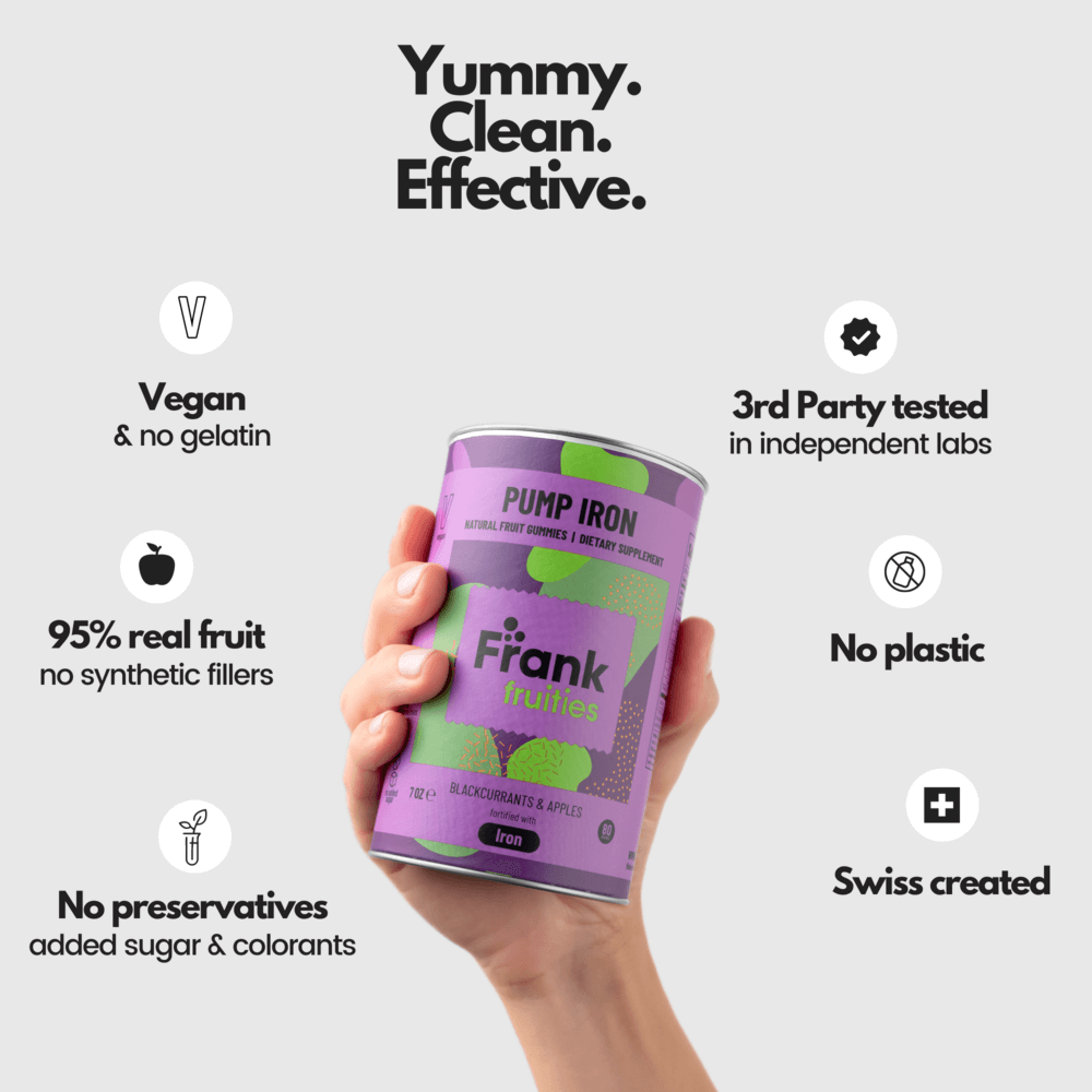 Frank fruities | vaisių guminukai su geležimi | maisto papildas | Vitagama.lt