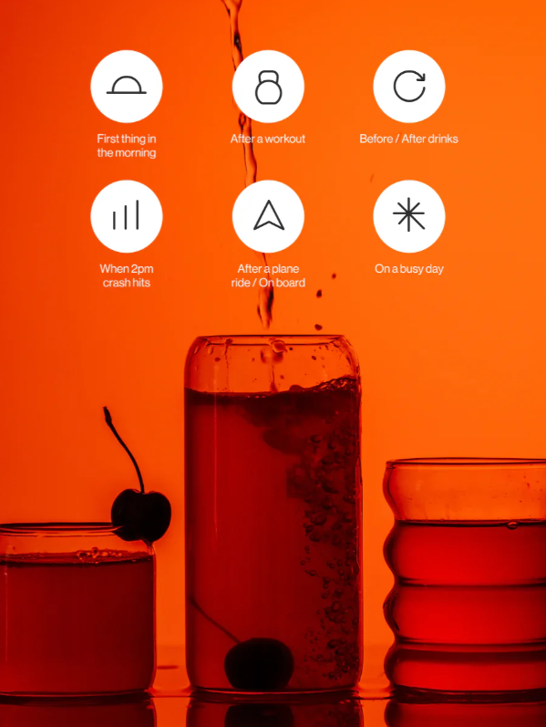 Vyšnių skonio elektrolitų gėrimas